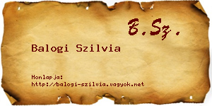 Balogi Szilvia névjegykártya
