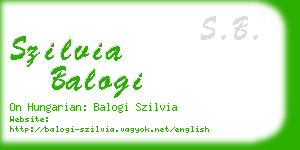 szilvia balogi business card